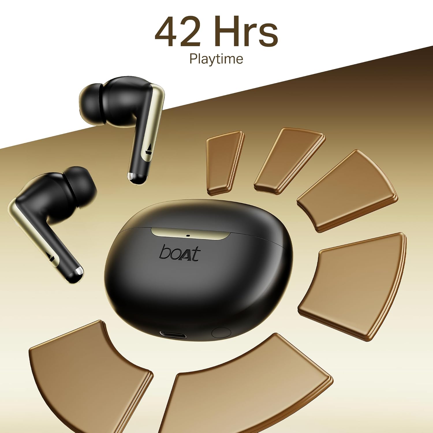 boAt Airdopes 141 Elite ANC (2025), ANC(~35dB), 4Mics ENx Tech, 42H Battery, Fast Charge,Stream Ad Free Music via App Support, IPX5, Bluetooth Earbuds, TWS Ear Buds Wireless Earphones with mic (Black)